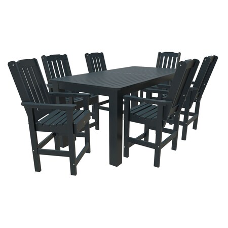Highwood Usa Lehigh 7pc Rectangular Counter Height Outdoor Patio Furniture Dining Set 84 x 42 AD-ST7LH2CO5BA-FBE